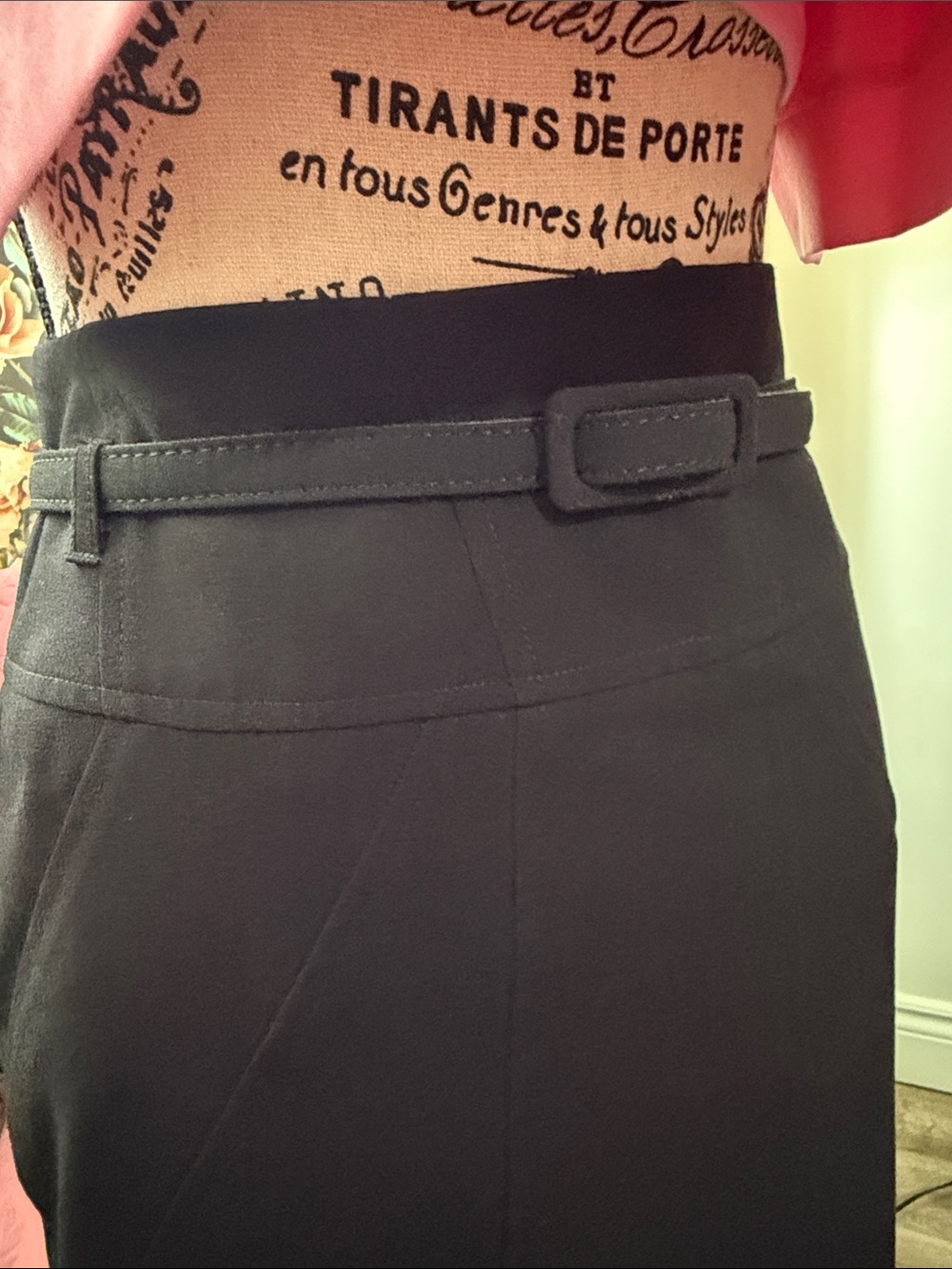 cleo Black High-Waist Pencil Skirt with Slim Waistband - Picture 6 of 16